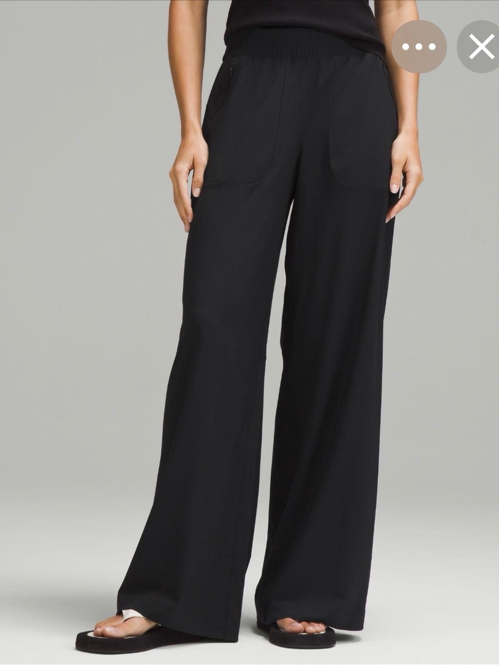 Lululemon Black 14 Swift mid rise wide leg pants